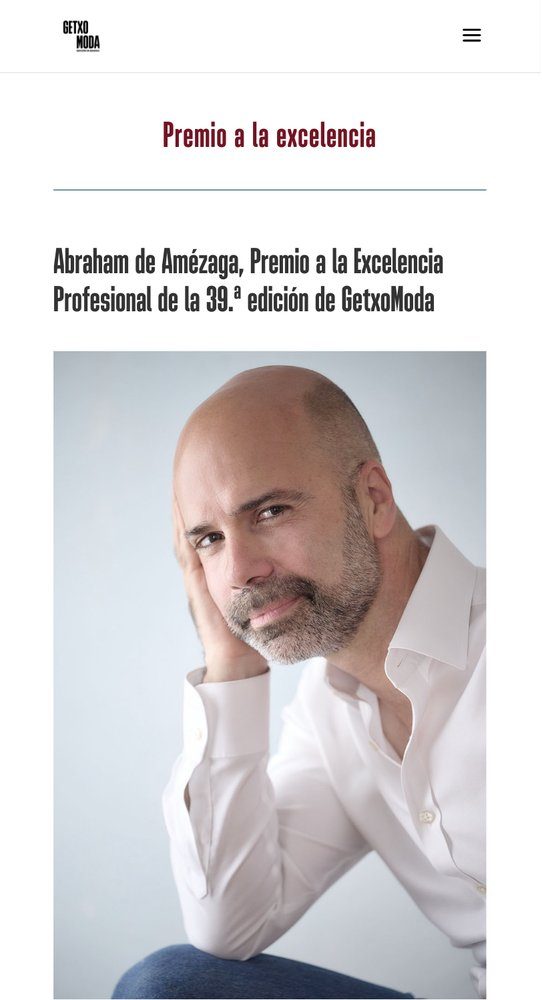 Abraham de Amézaga, Premio a la Excelencia – Getxo Moda